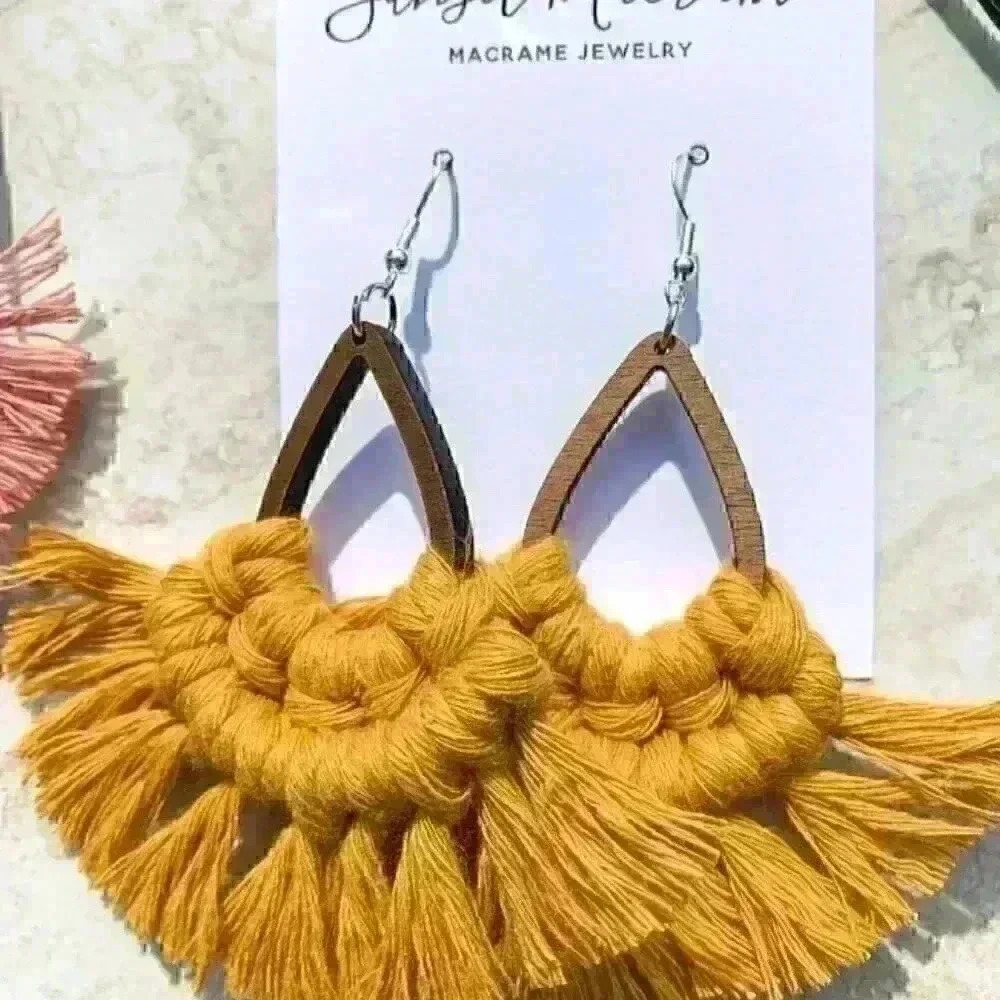 Teardrop Macramé Earrings